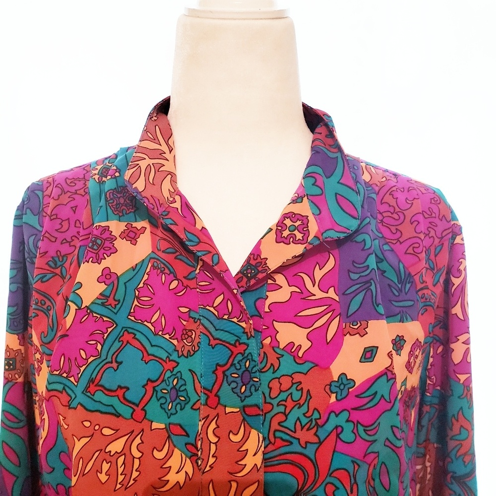 Fiji Tropical Print Top Size L